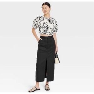 A New Day Utility Maxi Skirt Black Large